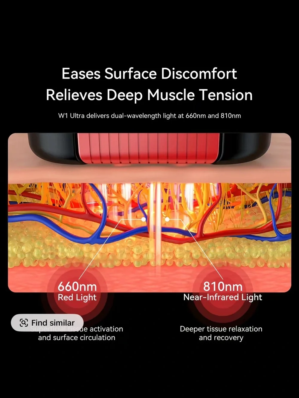 W1 Regen Ultra Red Light Therapy Wearable - Black
